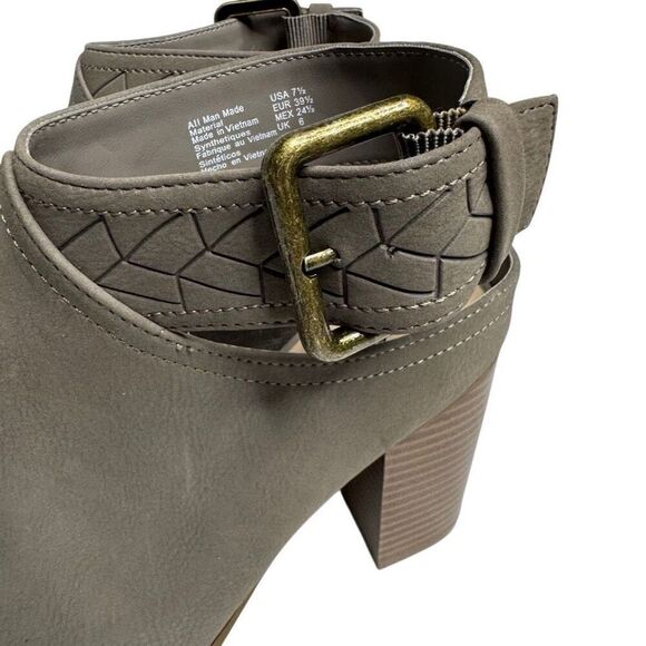 American Eagle taupe sling back buckle mule ankle boots size 7.5 - Picture 12 of 13